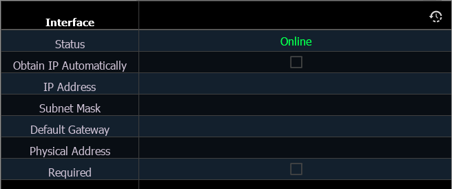 Optionen für Interface