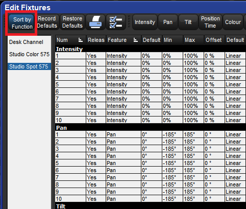 Edit Fixtures Sort By Function