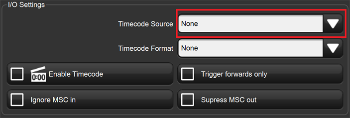 Playback Option Cuelist Timaecode Source