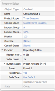 Local Contact Input Properties