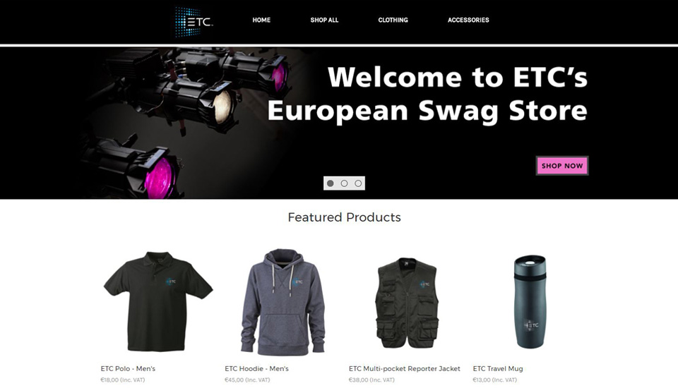 ETC EU merchandise store site
