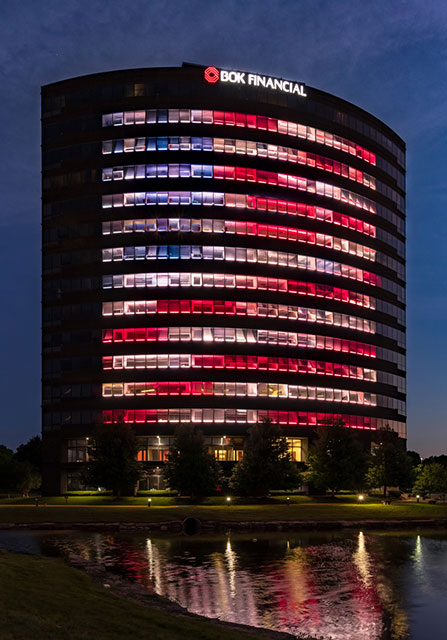 Mosaic waving flag on 7101 College