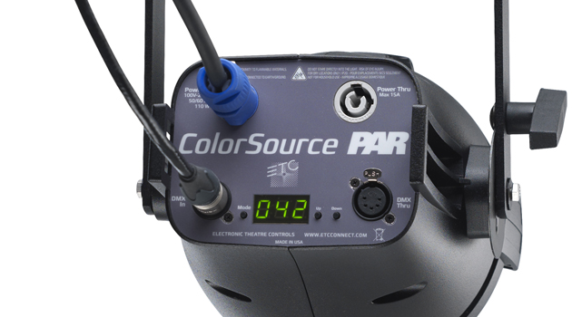 The user interface on the ColorSource PAR luminaire