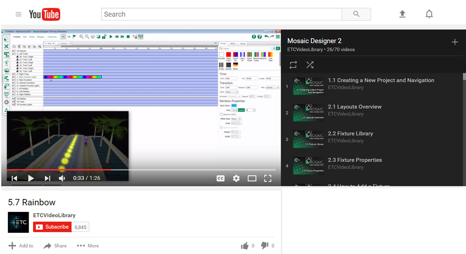Mosaic training videos on YouTube