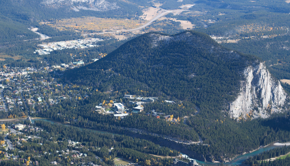 Aerial view of Banff Gondola Terminal