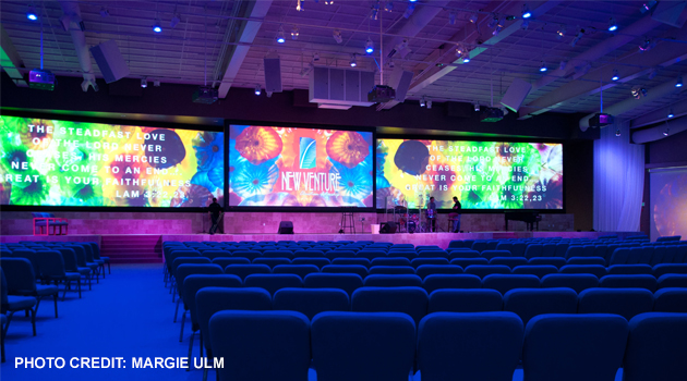 Selador Desire luminaires brighten up New Venture Christian Fellowship