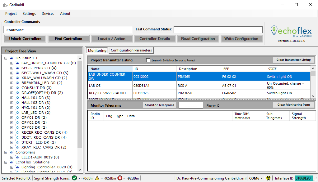 Garibaldi Remote Commissioning Software