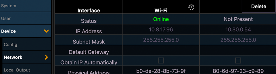 Network Configuration