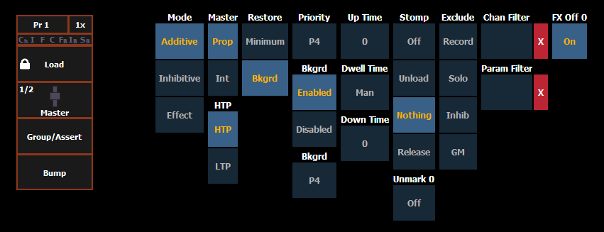 Preset and Fader