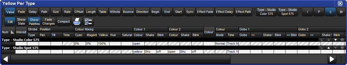 Screenshot fragment showing "All Studio Color 575" data
