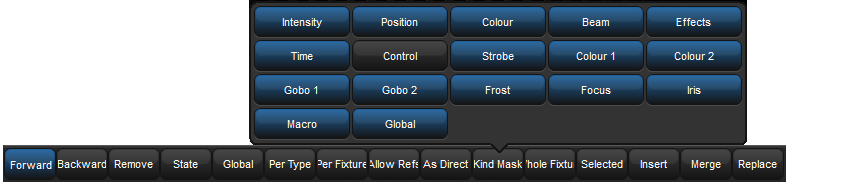 The Record Options Toolbar with Kind Masking
