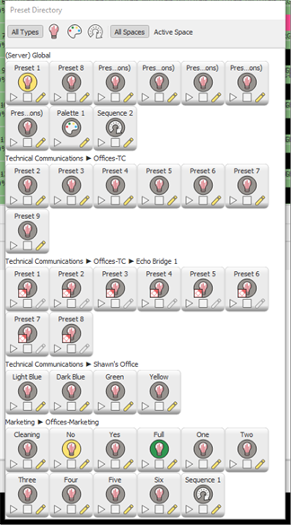 Preset Directory All Types in All Spaces