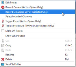 Preset Directory, Record Current Context Menu