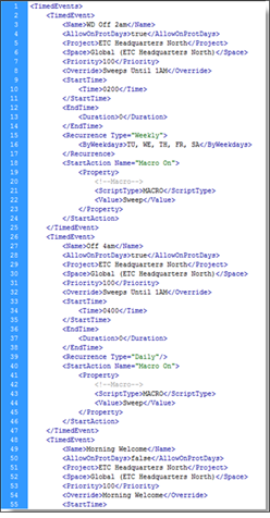 Sample Timed Events Text Editor