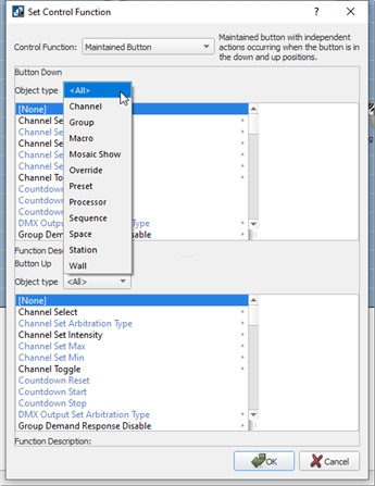 Set Control Function, Object Type