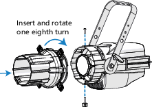 Installing a shutter barrel on the light engine