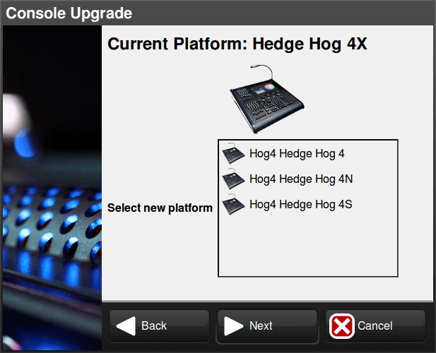 Console Upgrade Utility step 2