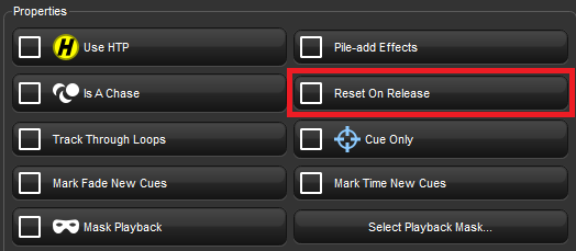 Playback Option Cuelist Reset Release